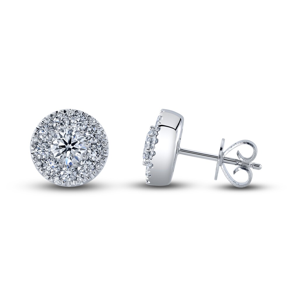 Shy Creation Diamond Cluster Earrings 1-1/2 ct tw Round 14K White Gold SC22008243 Fg6yuWVb