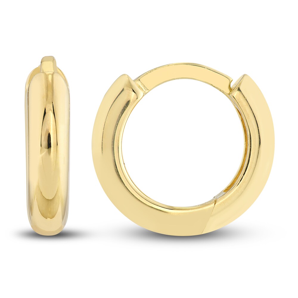 Polished Round Huggie Earrings 14K Yellow Gold 9.25mm G5HsxDn1
