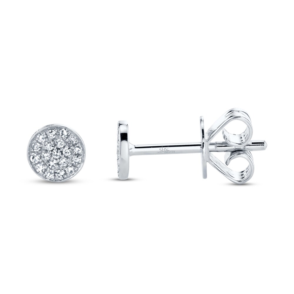 Shy Creation Stud Earrings 1/20 ct tw Diamonds 14K White Gold SC55001138 GHjKRPaa