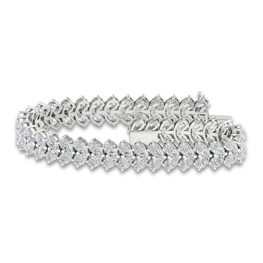 Lab-Created Diamond Bracelet 16 ct tw Pear 14K White Gold 7.25\" GOTCFh2u