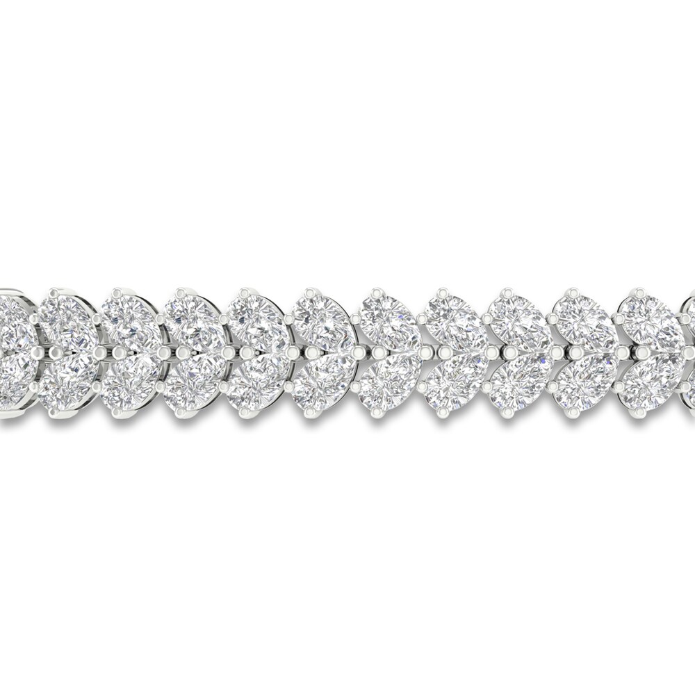 Lab-Created Diamond Bracelet 16 ct tw Pear 14K White Gold 7.25\" GOTCFh2u