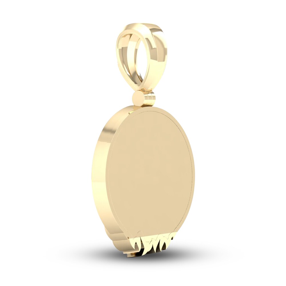 Men\'s 10K Yellow Gold Lion Charm 1/8 ct tw Round Diamonds GrmZVkOU