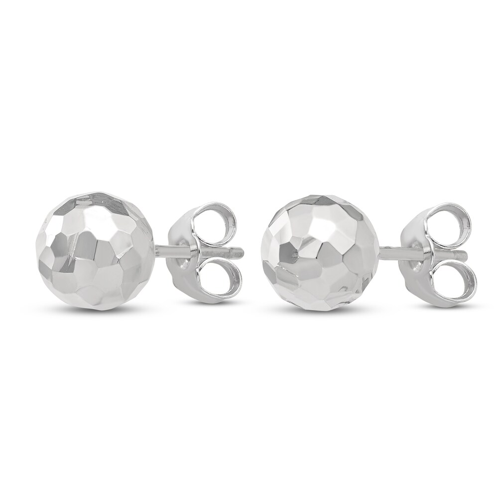 Diamond-Cut Ball Stud Earrings 14K White Gold GtvQZ1mi