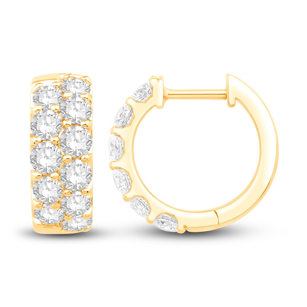 Diamond Huggie Earrings 2 ct tw Round 14K Yellow Gold GvDYfvrr