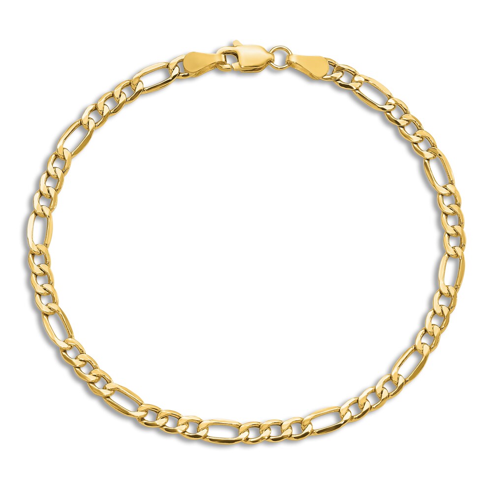 Figaro Chain Anklet 14K Yellow Gold 9\" H2oBwF0N