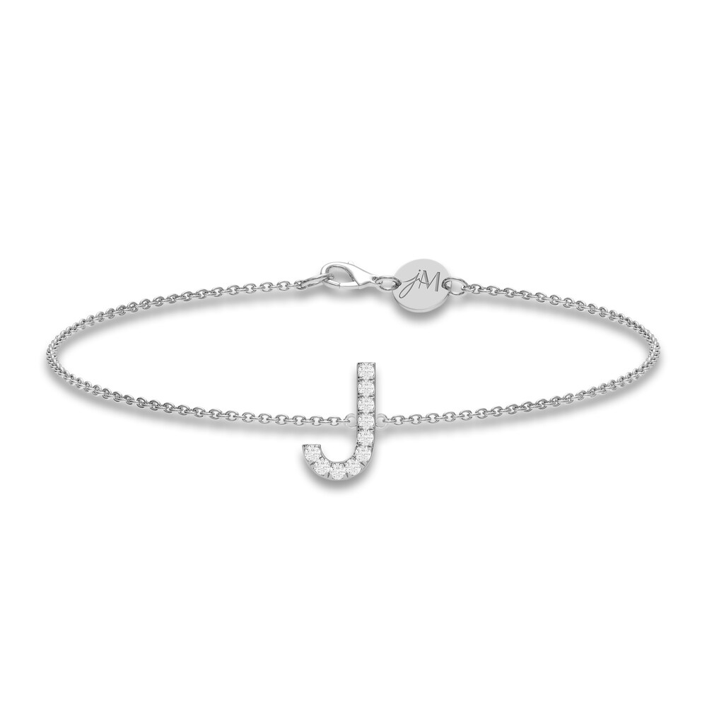 Juliette Maison Diamond Station Name Bracelet 1/8 ct tw Round 10K White Gold H3YXQYI3