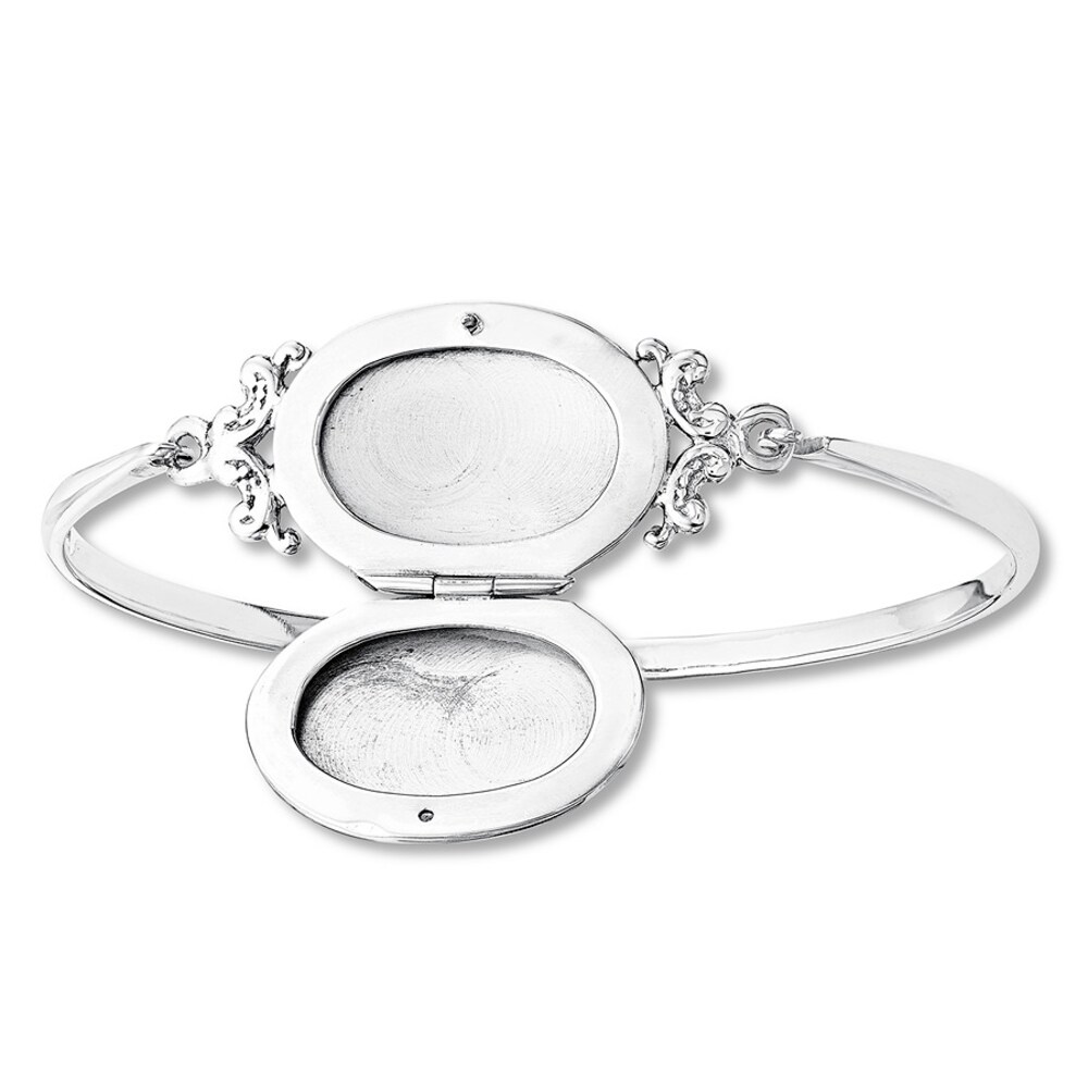 Locket Bangle Sterling Silver HKgtrMyc