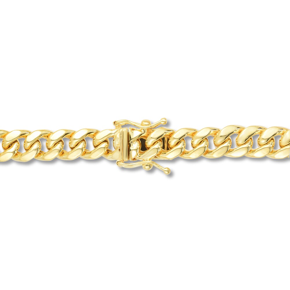 Semi-Solid Miami Cuban Link Bracelet 14K Yellow Gold 8.5\" HLGfS6o7