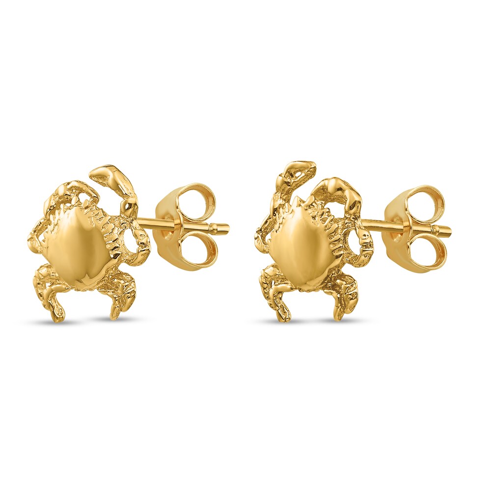 Crab Stud Earrings 14K Yellow Gold HVlfy96m