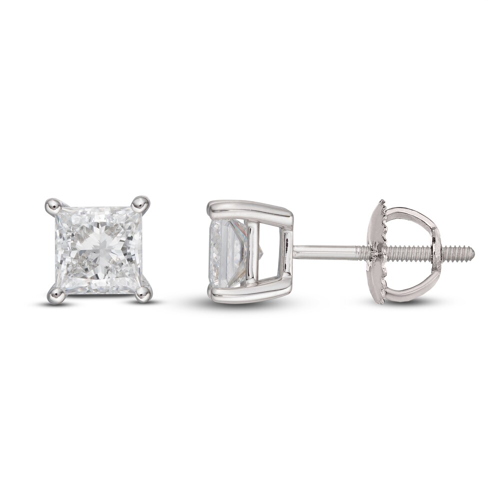 Lab-Created Diamond Earrings 1 ct tw Princess 14K White Gold (SI2/F) Hdgvdtb3