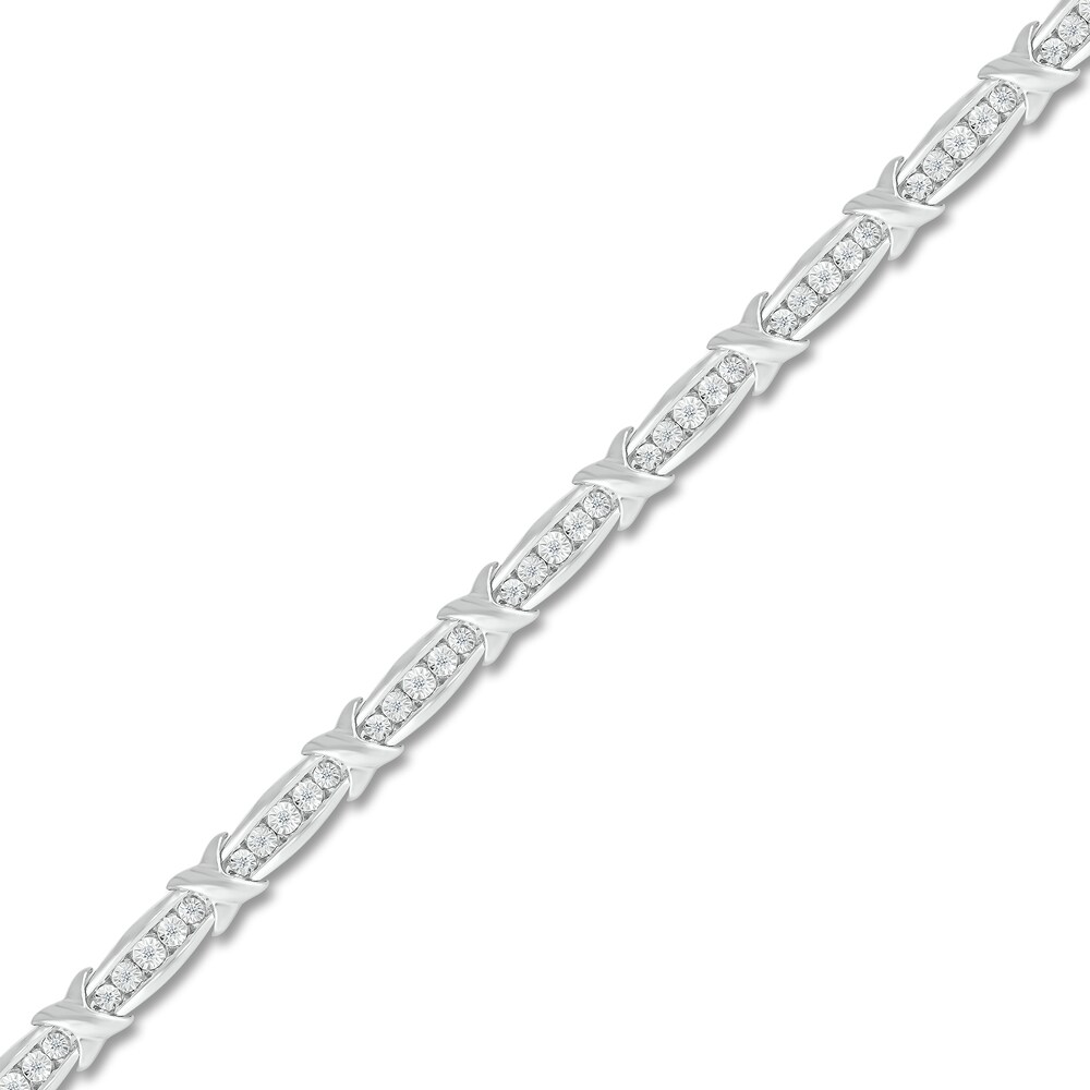 Diamond Bracelet 1/4 ct tw Round-cut Sterling Silver Huh1sVMb