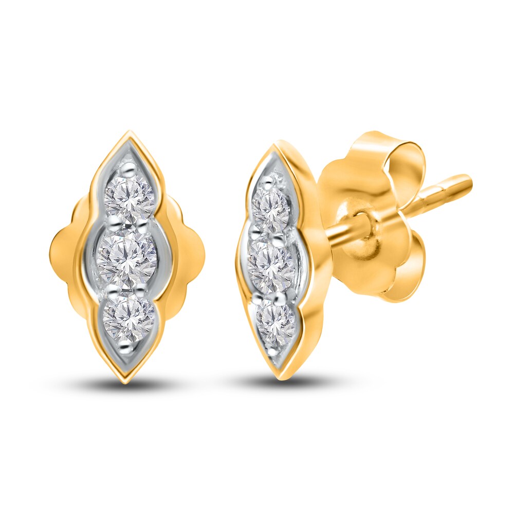 Kallati Diamond Earrings 1/6 ct tw Round 14K Yellow Gold I8to3SJi [I8to3SJi]