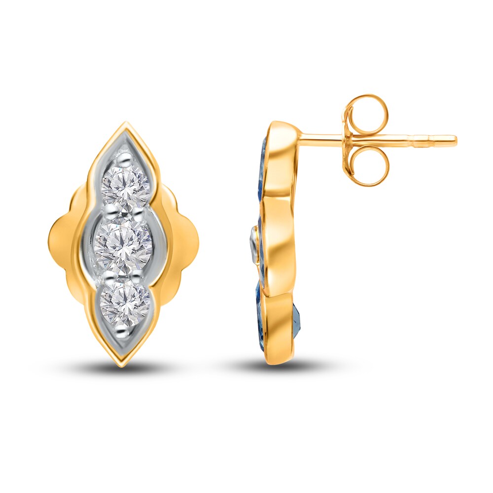 Kallati Diamond Earrings 1/6 ct tw Round 14K Yellow Gold I8to3SJi