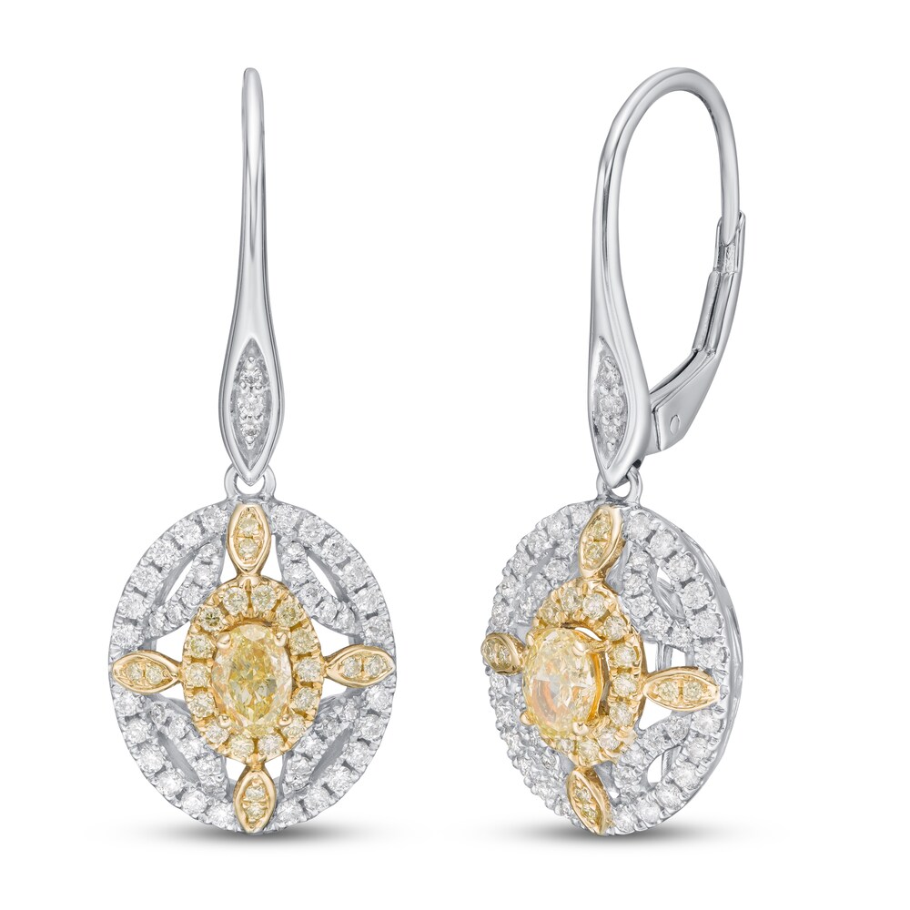 Diamond Earrings 7/8 ct tw Round 14K Two-Tone Gold IEROlIrv [IEROlIrv]