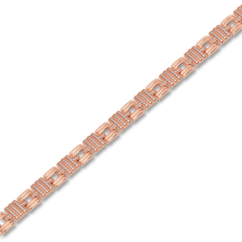 Men\'s Diamond Bracelet 1 ct tw 14K Rose Gold 8.5\" IPollv7U