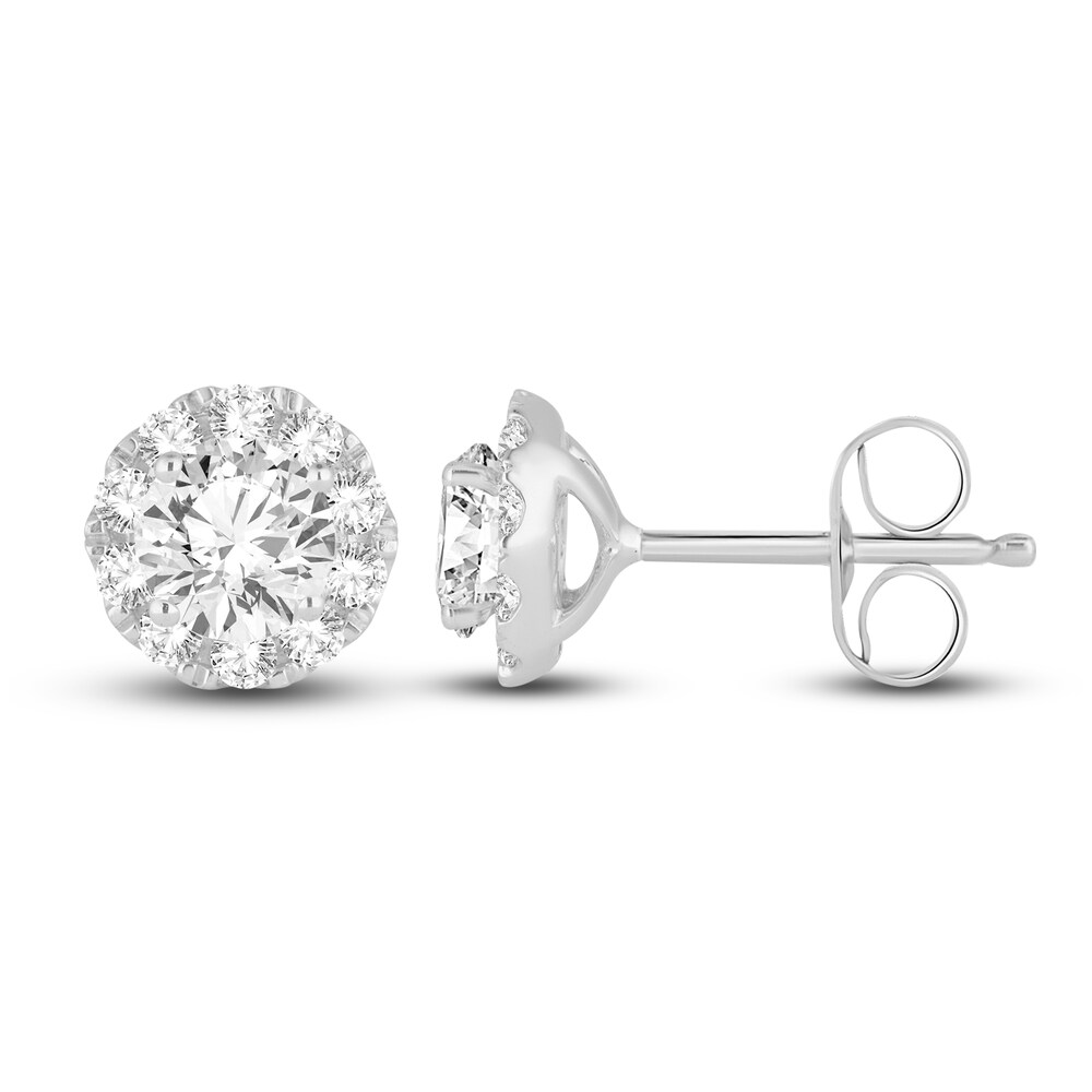 Diamond Stud Earrings 1 ct tw Round 14K White Gold IXmQKcoc