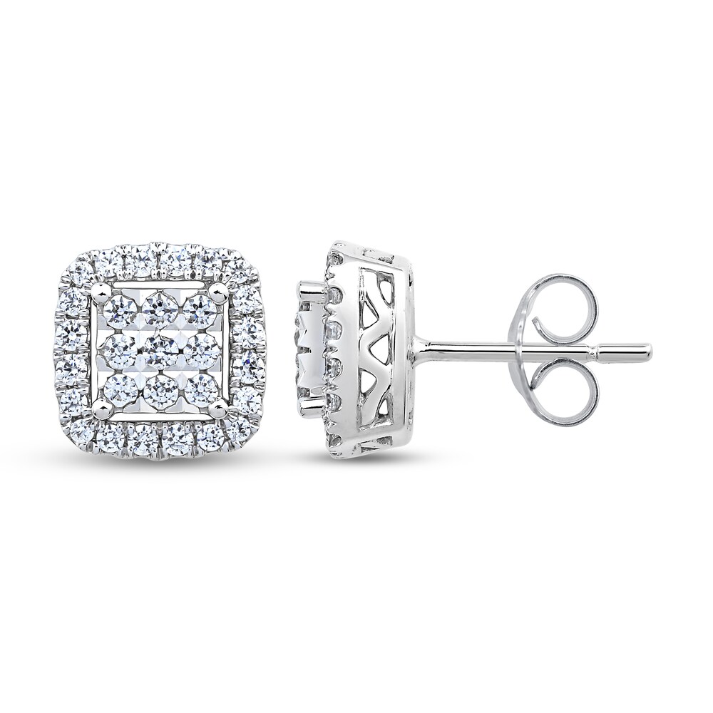 Diamond Stud Earrings 5/8 ct tw Round 14K White Gold IZ1x7rwy