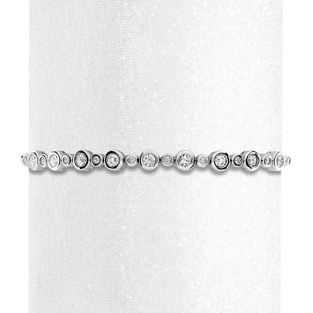 Diamond Bolo Bracelet 1 ct tw Bezel-set Round Sterling Silver IaltEZip