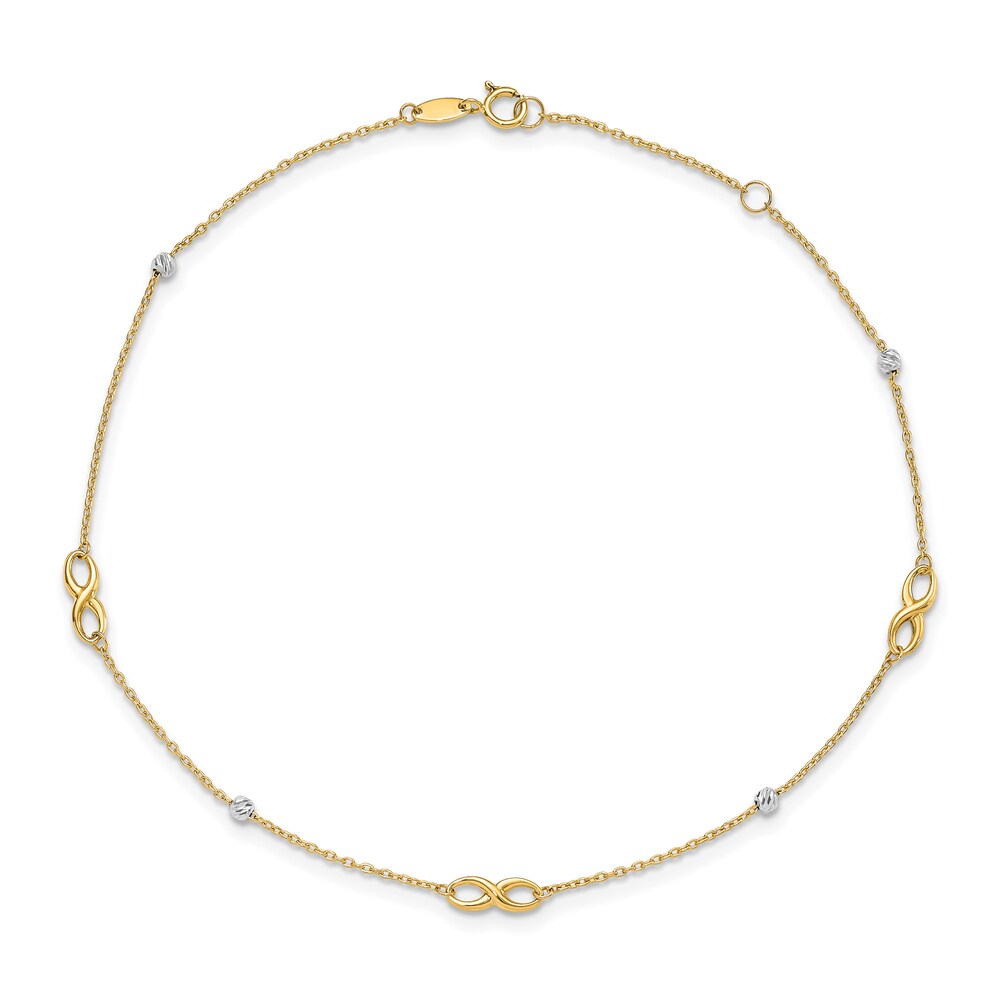 Beaded Infinity Anklet 14K Two-Tone Gold JAXRp4Ud