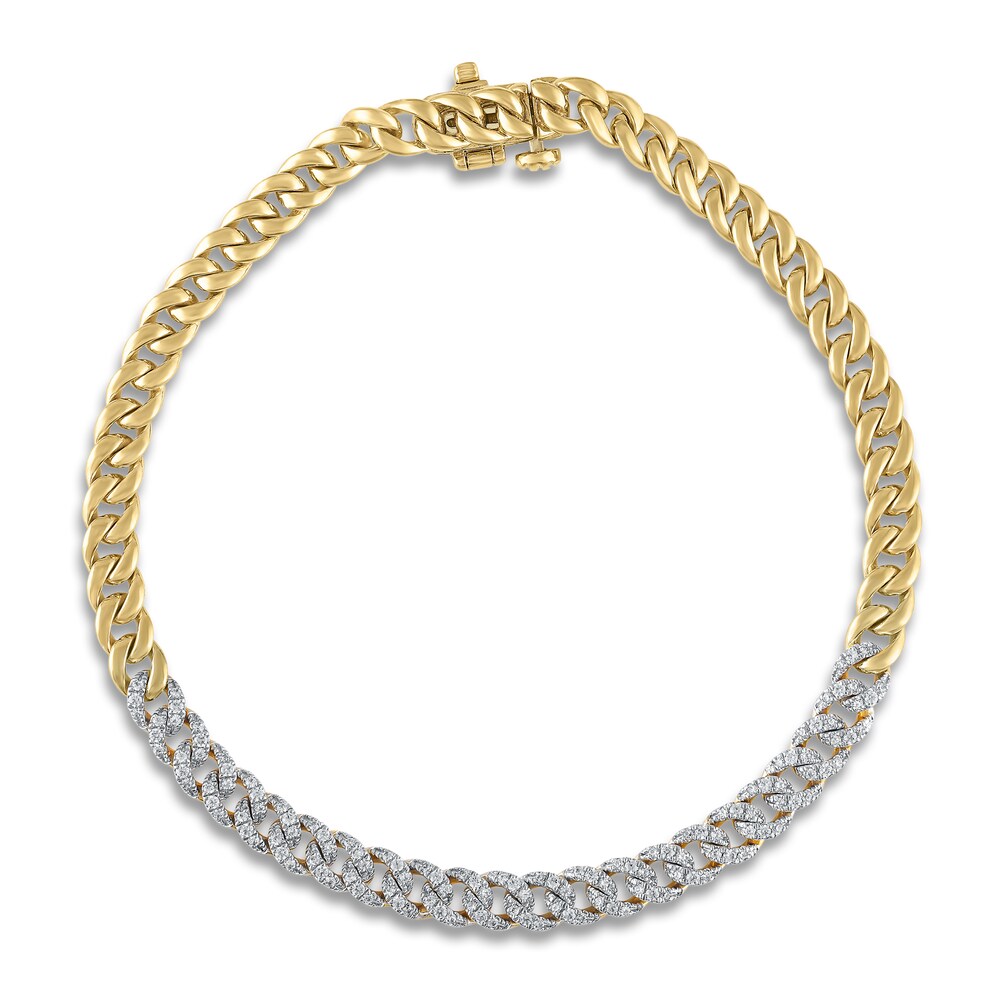 Diamond Bracelet 1/2 ct tw Round 10K Yellow Gold 7" JGhQKiN9