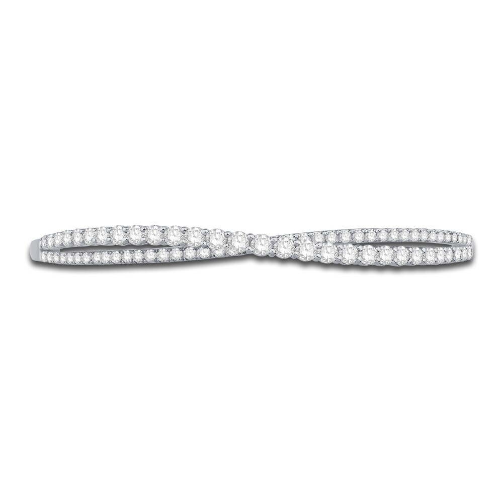 Diamond Twisted Bangle Bracelet 3 ct tw Round 14K White Gold JQLouZO8