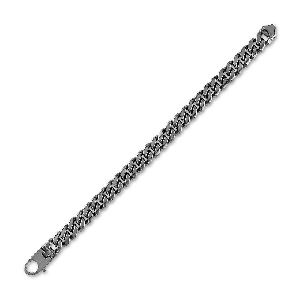 1933 by Esquire Men\'s Cuban Chain Bracelet Black Ruthenium/Sterling Silver JUbp60rr