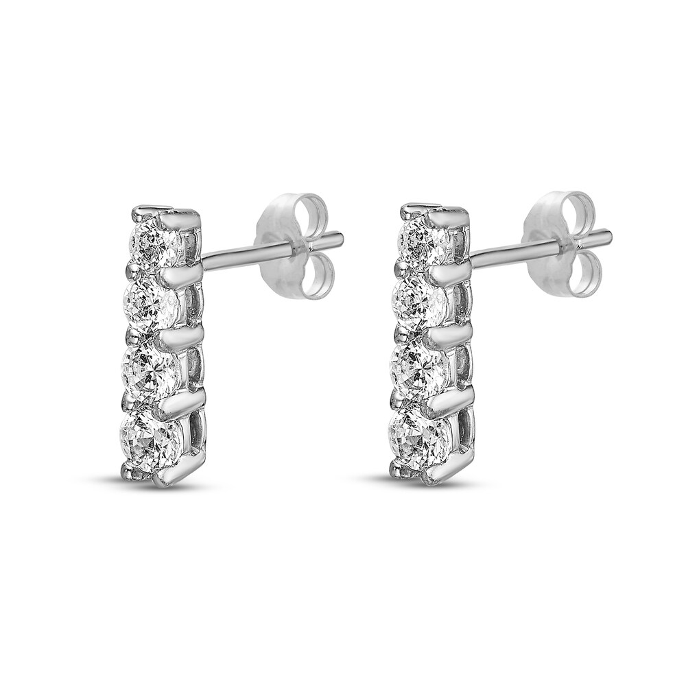 Diamond Stud Earrings 1/2 ct tw Round 14K White Gold JYus8VXY