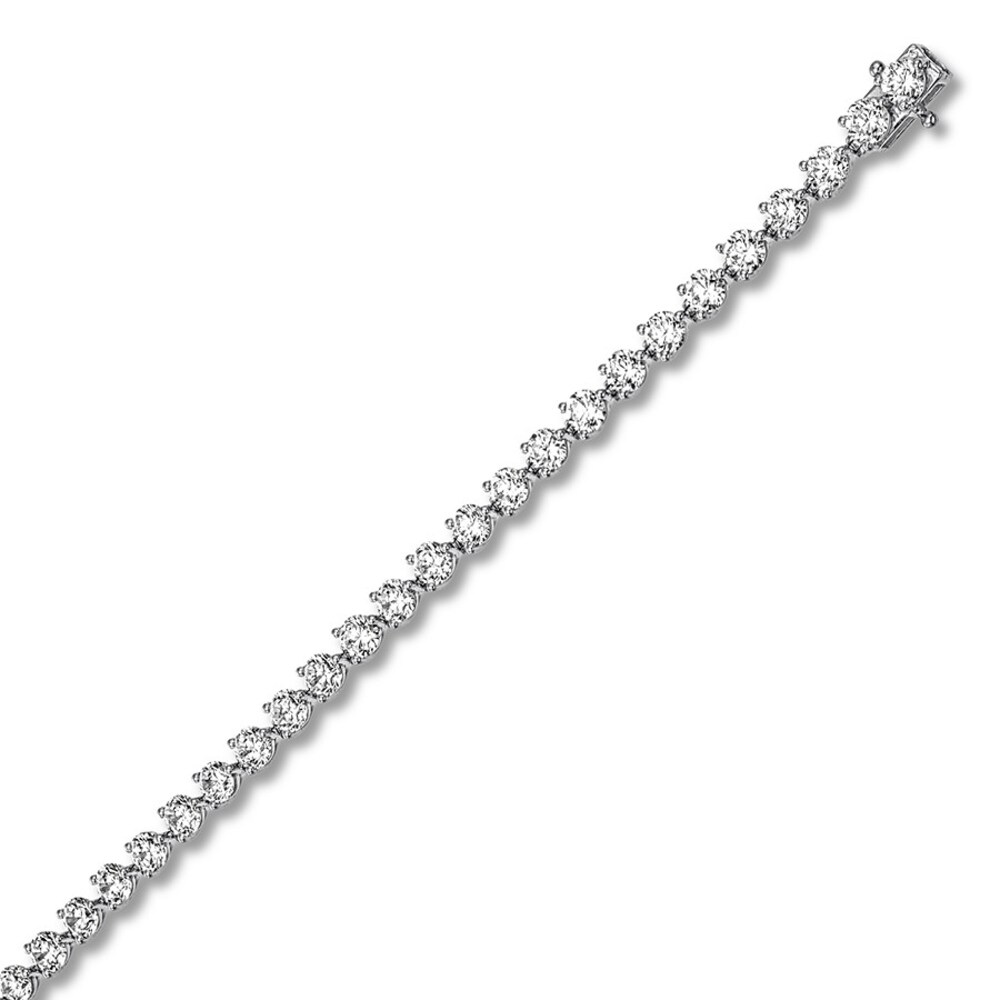 Diamond Tennis Bracelet 7 carats tw Round 14K White Gold JcFqlJ7K