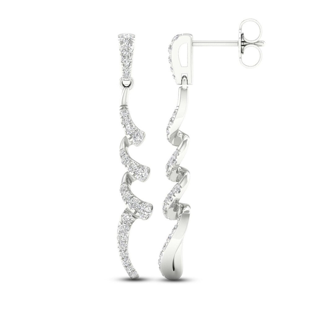 Diamond Dangle Earrings 1/2 ct tw Round 10K White Gold JtF2olwu