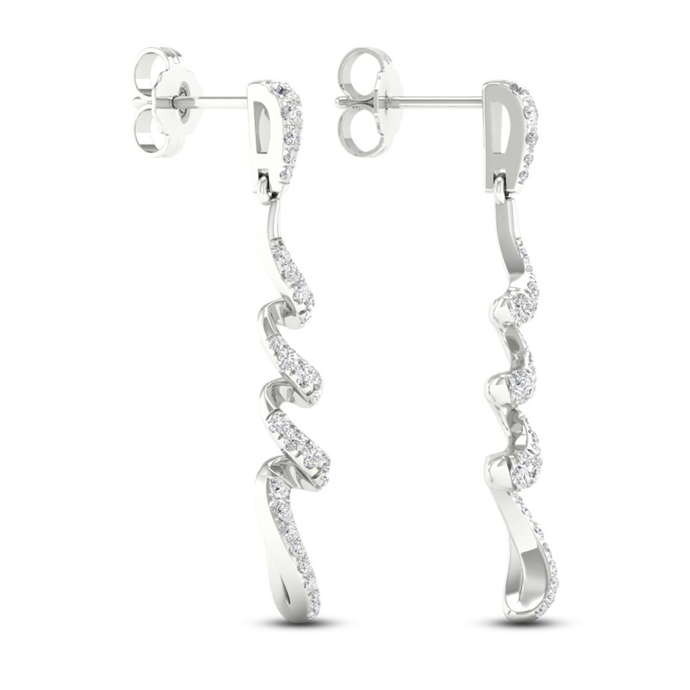 Diamond Dangle Earrings 1/2 ct tw Round 10K White Gold JtF2olwu