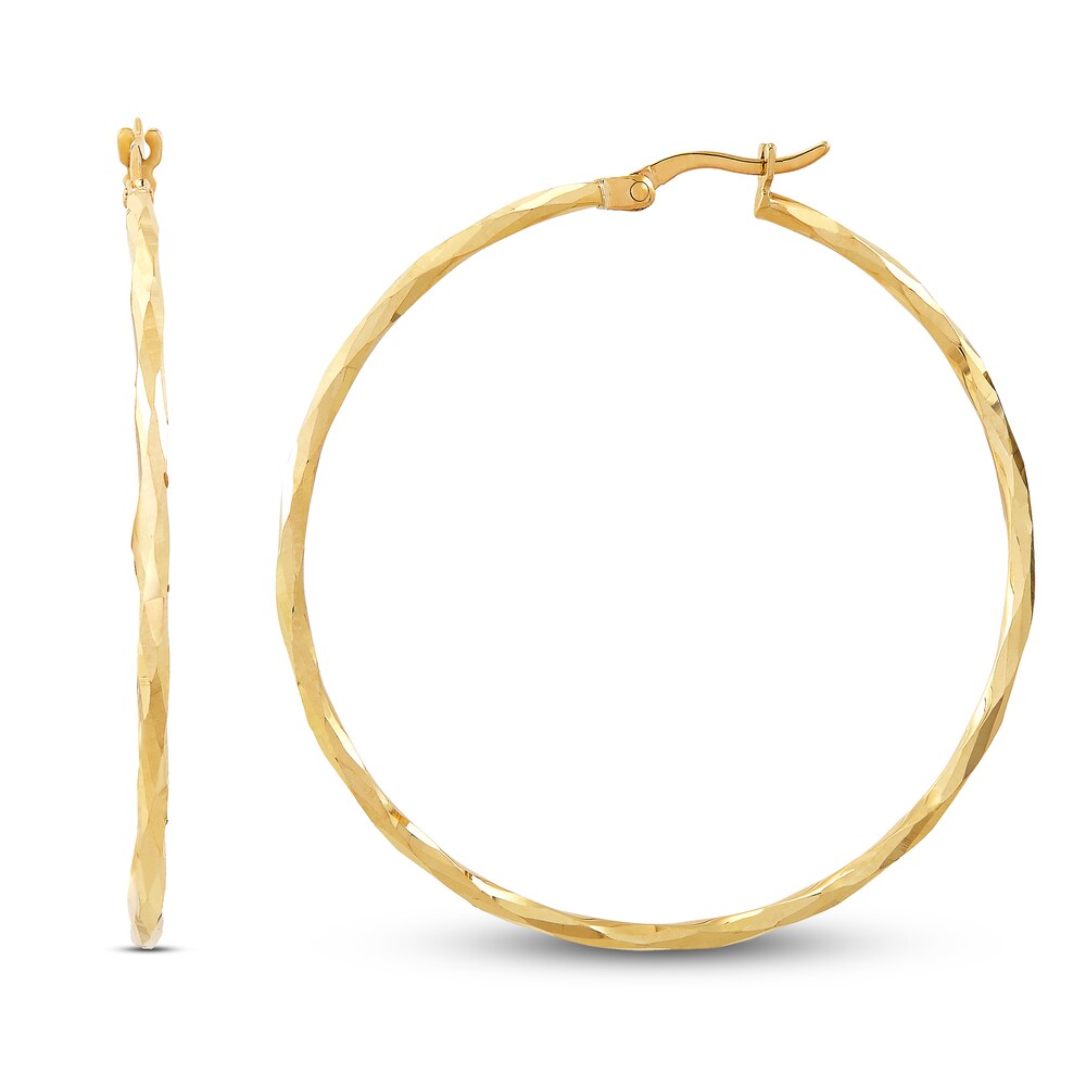 Hoop Earrings 10K Yellow Gold KjgMp35L