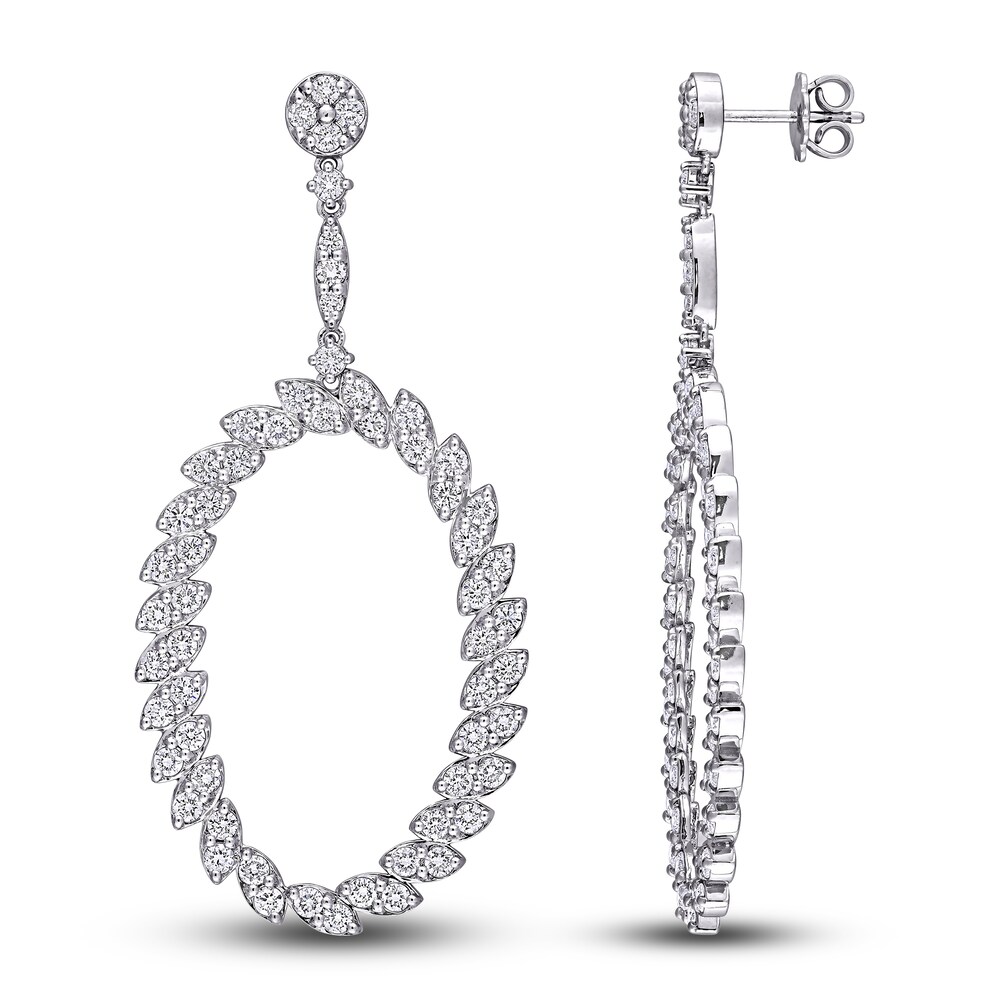 Diamond Earrings 5-1/4 ct tw Round 14K White Gold KkVhLlQ8 [KkVhLlQ8]