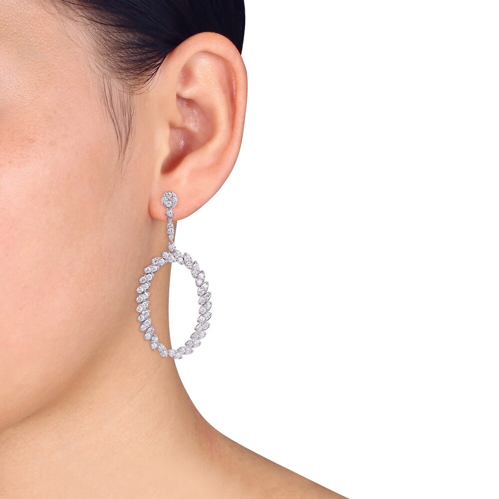 Diamond Earrings 5-1/4 ct tw Round 14K White Gold KkVhLlQ8