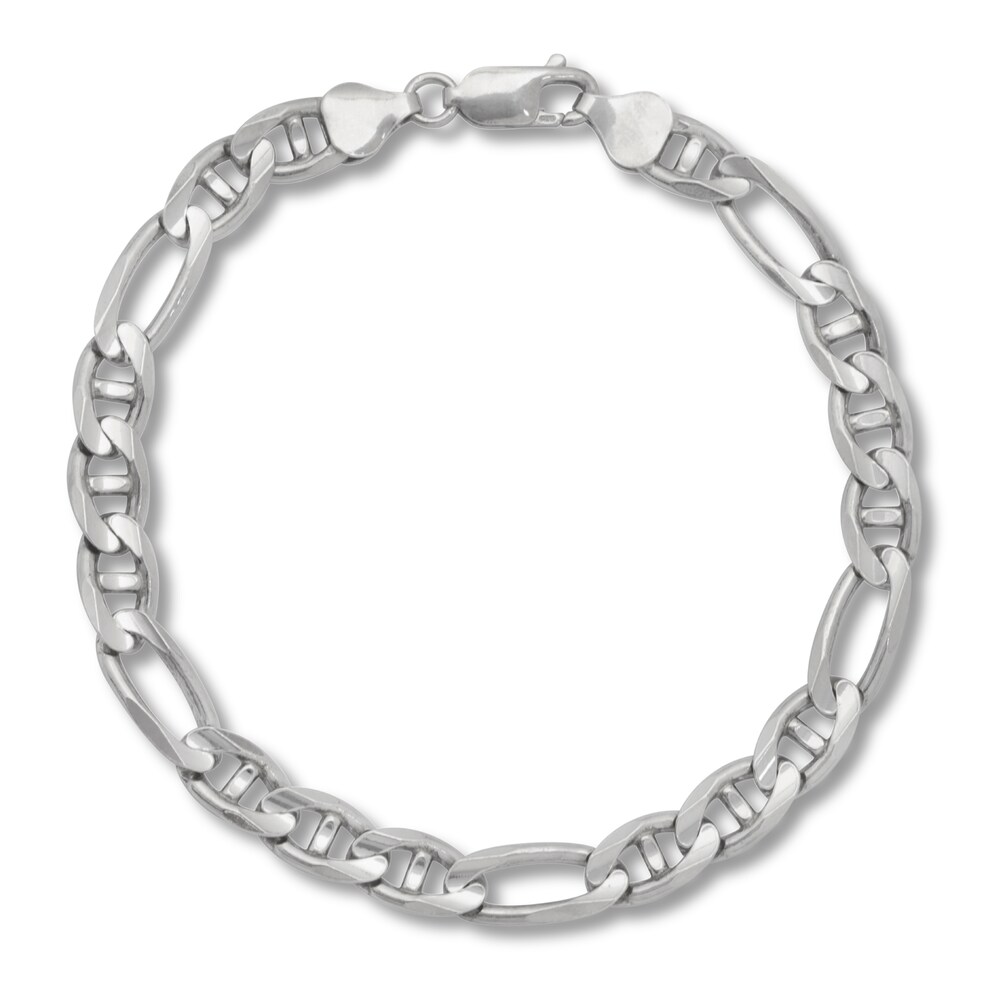 Men's Figaro Chain Bracelet Sterling Silver 8.9mm 8.5" KmyfuzBk
