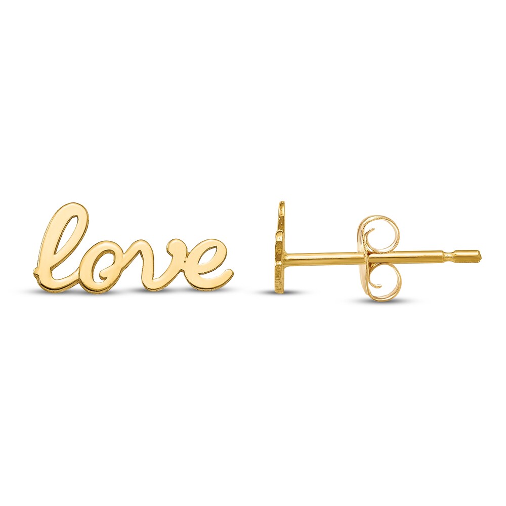 Love Stud Earrings 14K Yellow Gold KsTOsbY3 [KsTOsbY3]