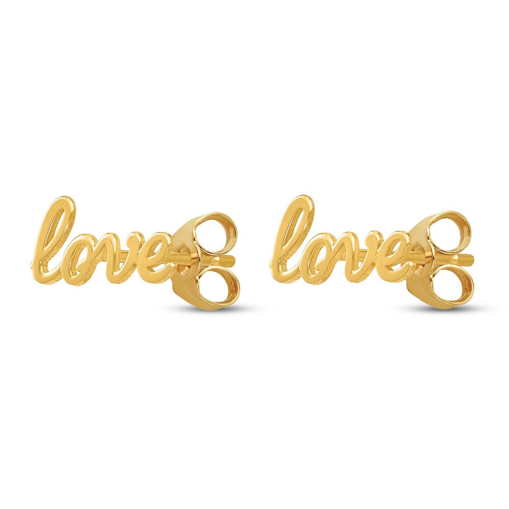 Love Stud Earrings 14K Yellow Gold KsTOsbY3