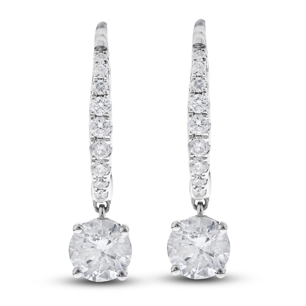 Diamond Earrings 1 ct tw Round 14K White Gold L3ebHwSq [L3ebHwSq]