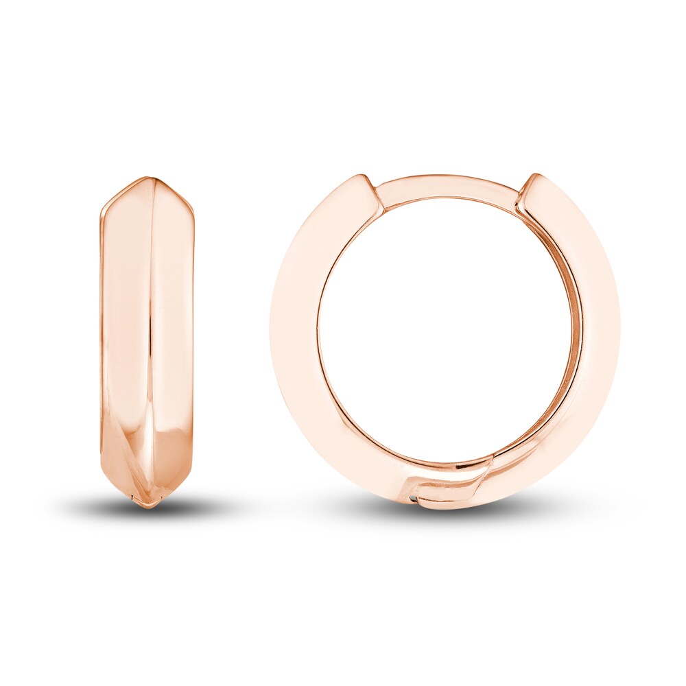 Knife Edge Huggie Earrings 14K Rose Gold L5eNF1UF