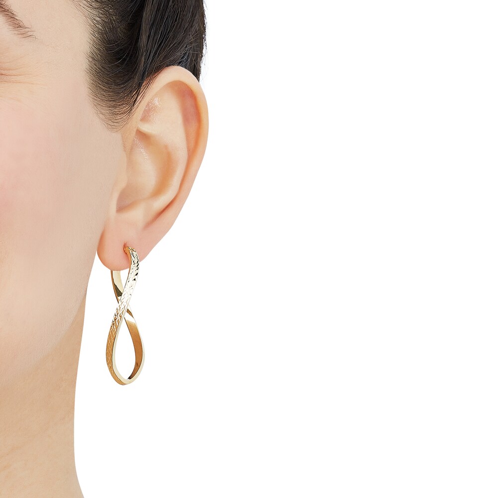 Dangle Hoop Earrings 10K Yellow Gold L5hZmf36