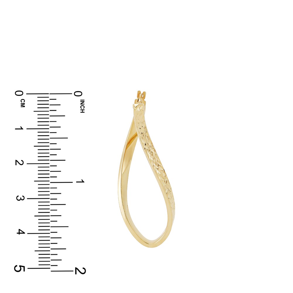 Dangle Hoop Earrings 10K Yellow Gold L5hZmf36