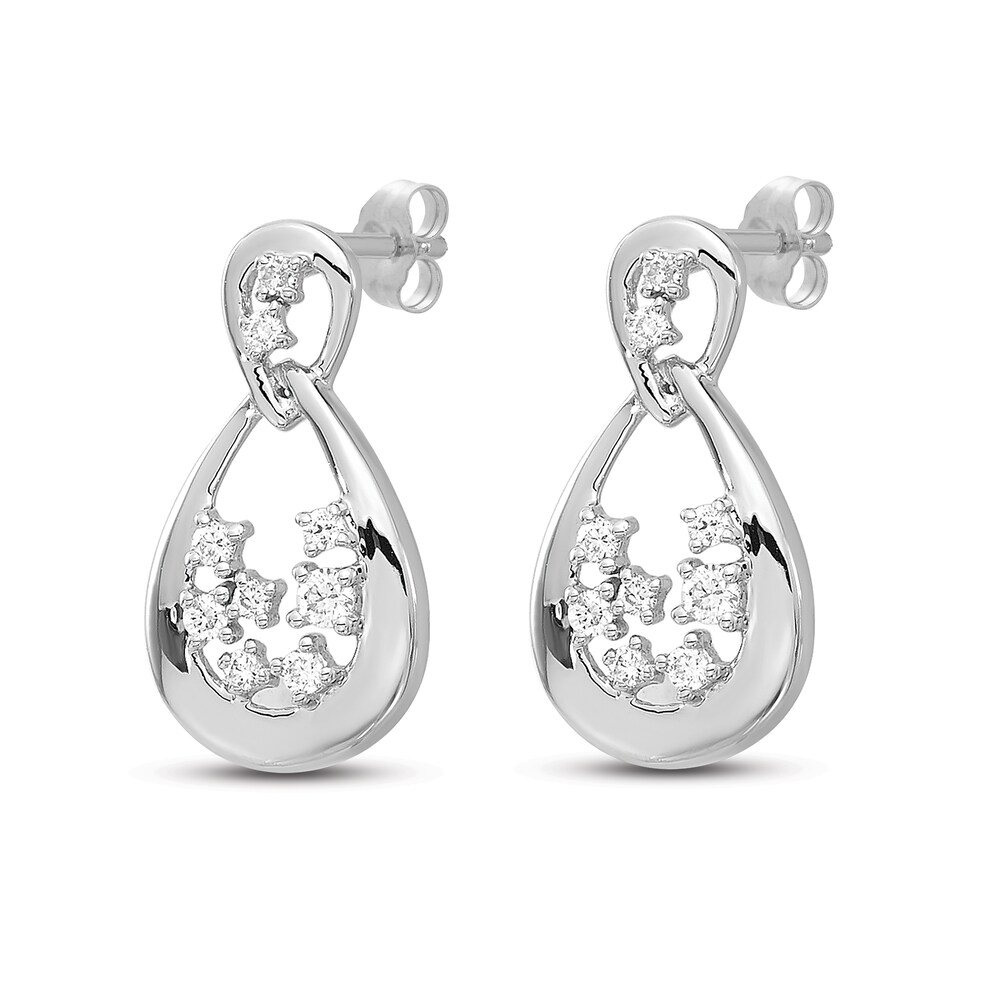 Diamond Earrings 1/8 ct tw Round 14K White Gold LLFuE9lA