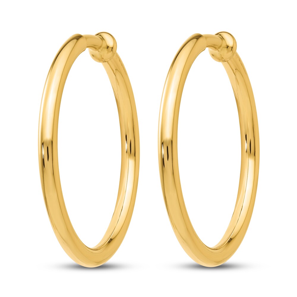 Non-Pierced Hoops Earrings 14K Yellow Gold LLk4K9Hf