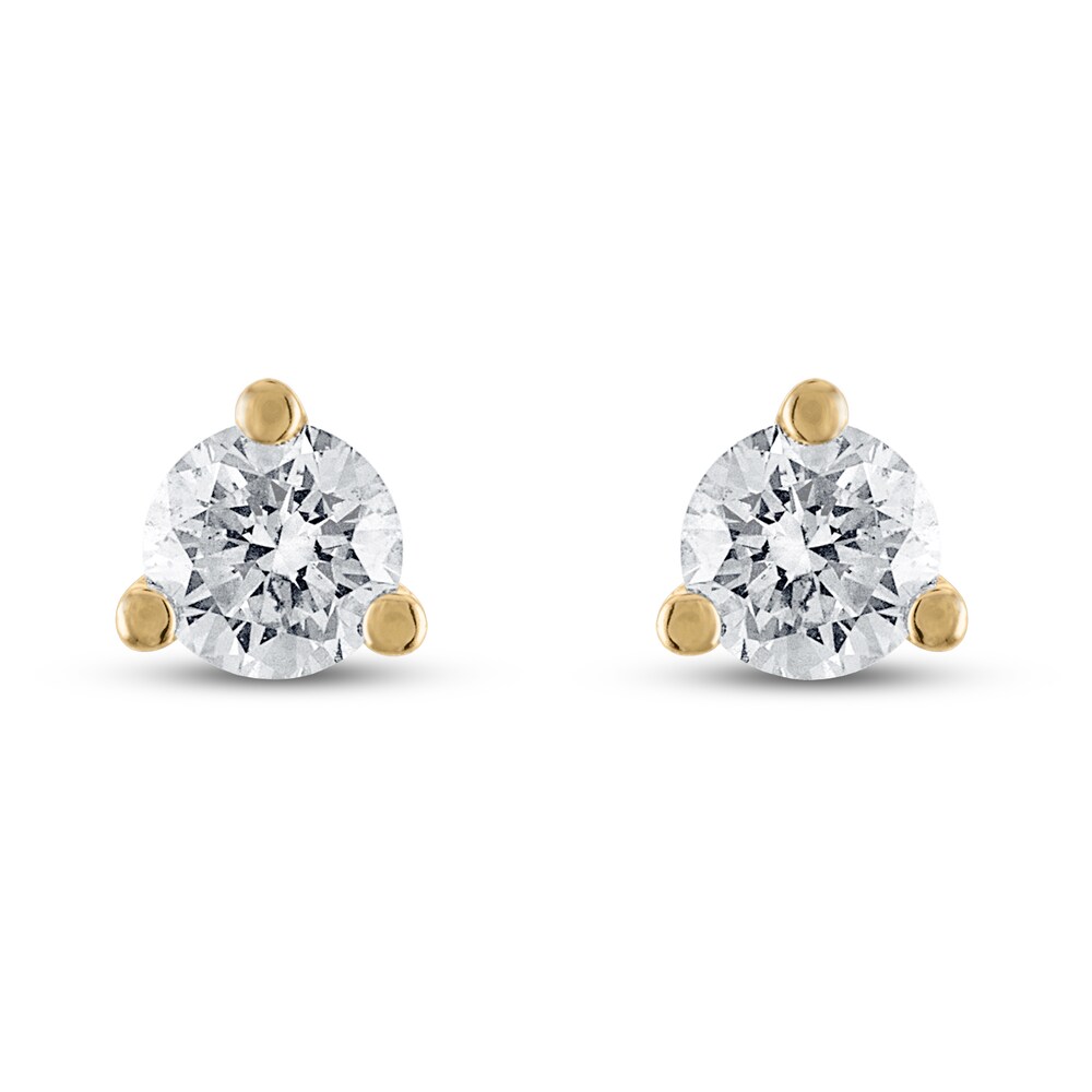 Certified Diamond Solitaire Earrings 1/2 ct tw Round 18K Yellow Gold (SI2/I) LYhLixrx