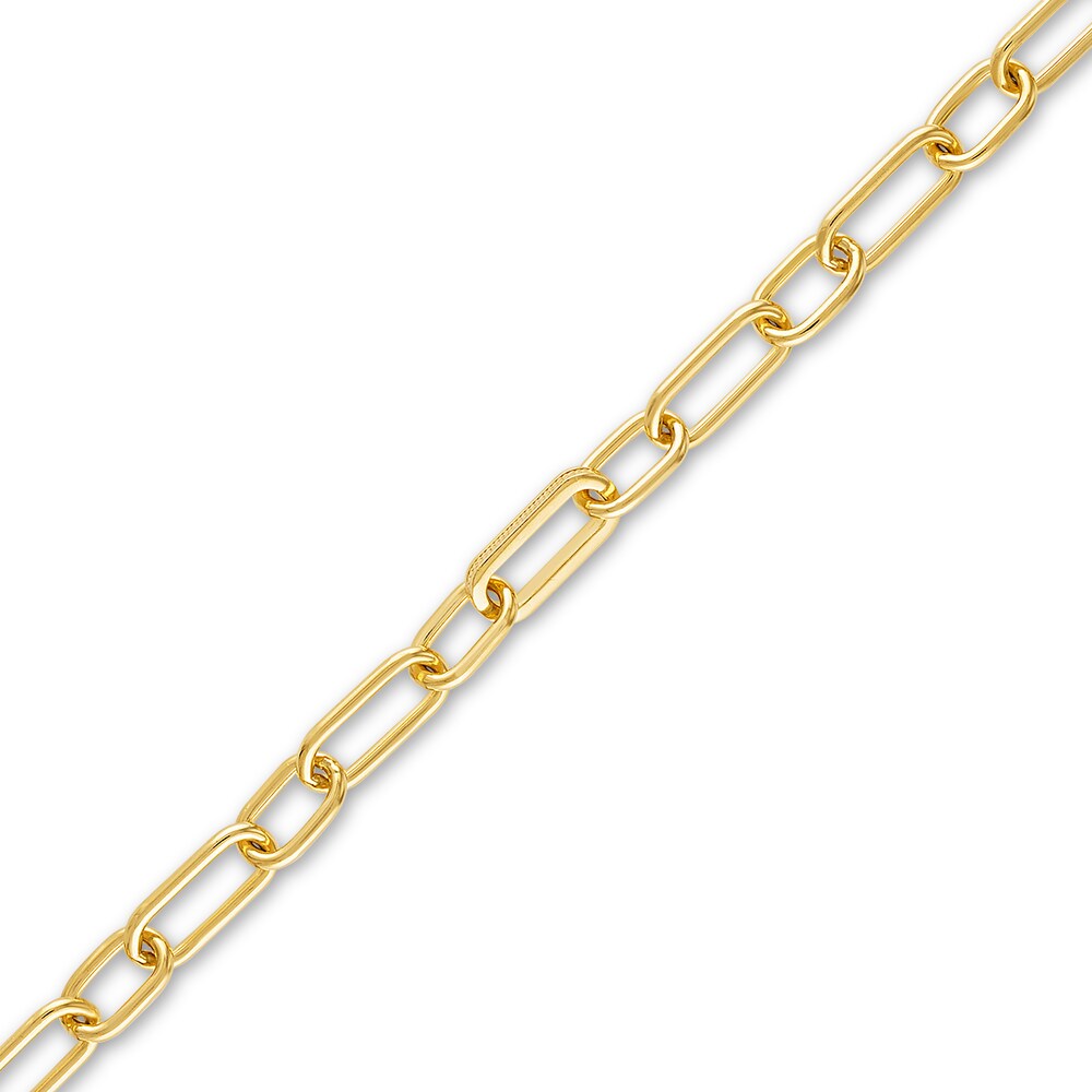 Men\'s Paperclip Bracelet Sterling Silver/14K Yellow Gold-Plated 8.47\" LbmXJzf1