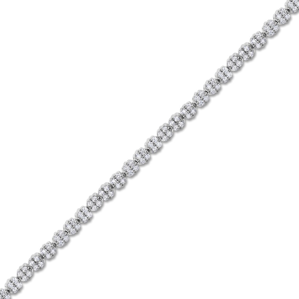 Diamond Bracelet 3 ct tw Round 14K White Gold 7\" LbzixGxP