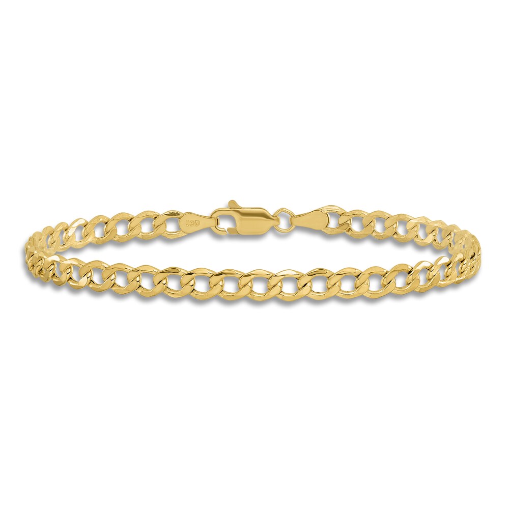 Comfort Curb Anklet 14K Yellow Gold 9\" LyGAMCqU