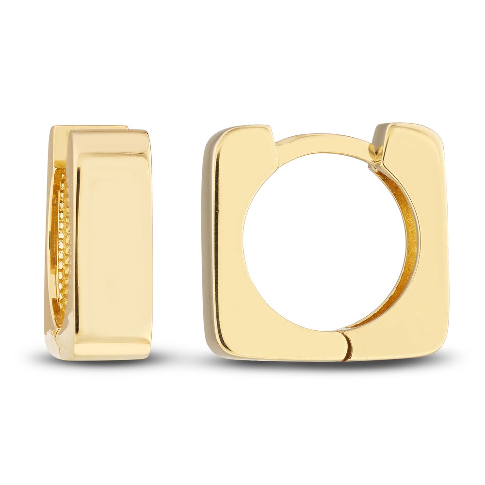 Square Huggie Earrings 14K Yellow Gold Mr1eYfR4