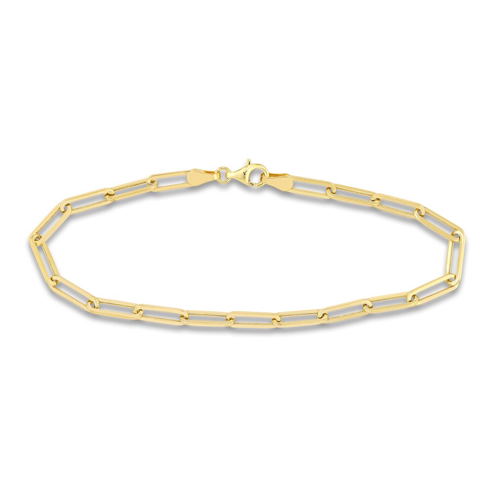 Curb & Paperclip Chain Bracelet Set 14K Yellow Gold 8\" MwM44mOg