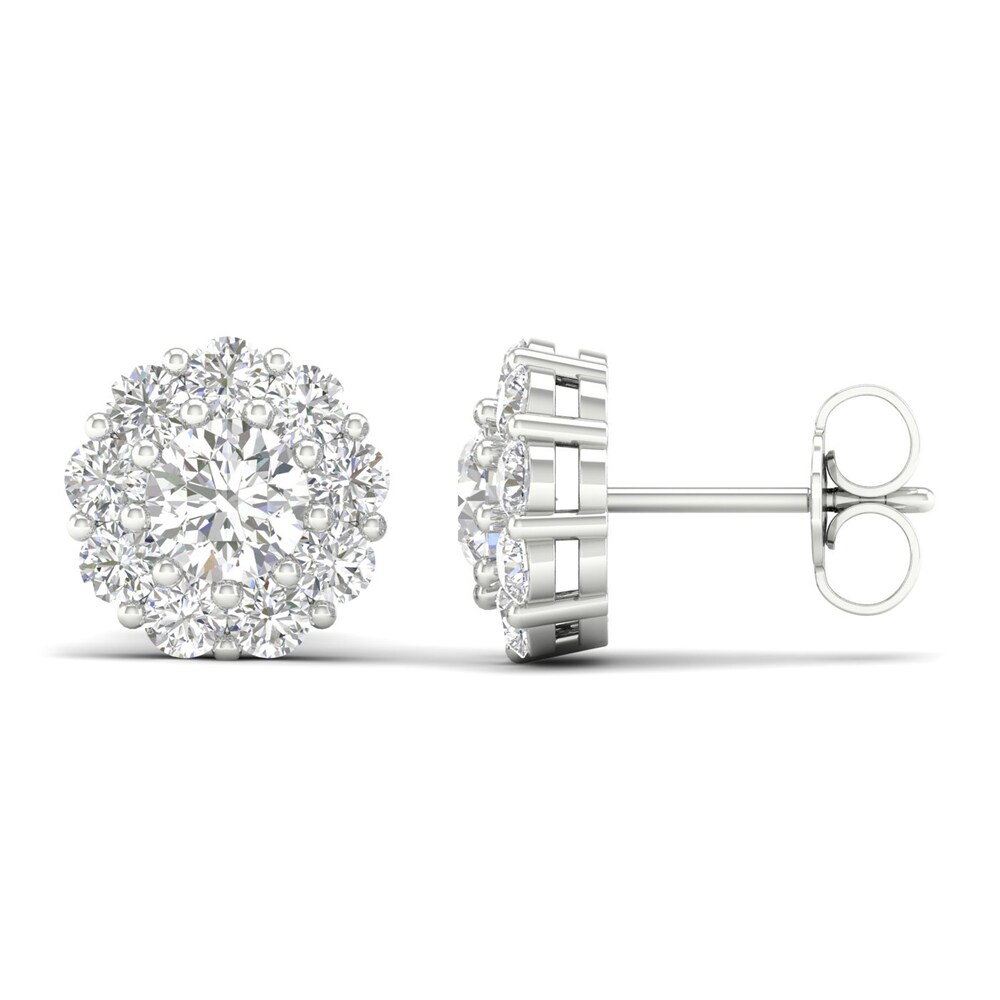 Lab-Created Diamond Earrings 2 ct tw Round 14K White Gold N9Bo8ENw