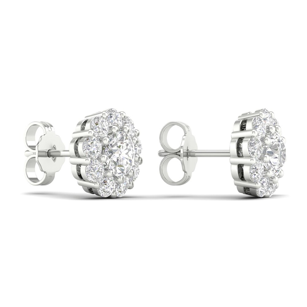 Lab-Created Diamond Earrings 2 ct tw Round 14K White Gold N9Bo8ENw